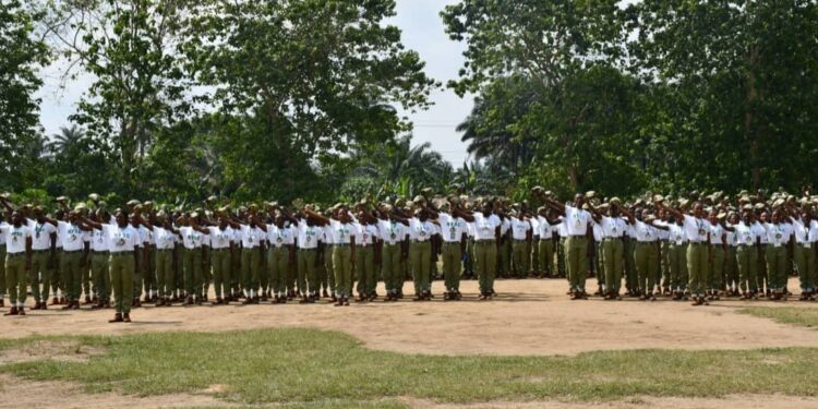 Corps Members at Orientation Camp ground